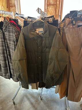 Vintage Orvis Sporting Traditions Goose Down Quilted Puffer Jacket Green Large